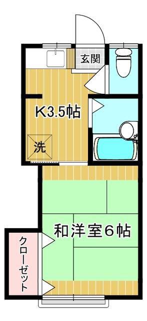 ラ ネージュ(1K/1階)の間取り写真