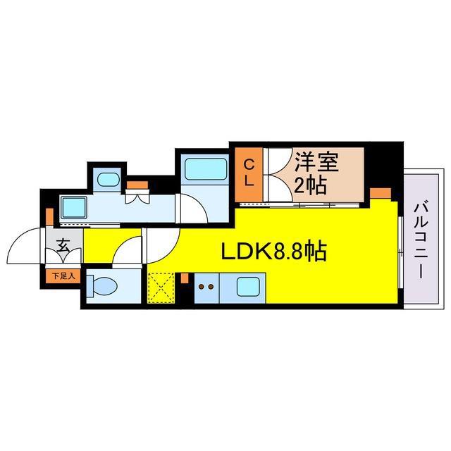アーバネックス天満橋FRONT(1LDK/12階)の間取り写真