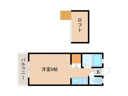 シャトレ小郡(ワンルーム/2階)の間取り写真