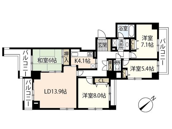 A・CITYヒルズパレットIII番館(4LDK/10階)の間取り写真