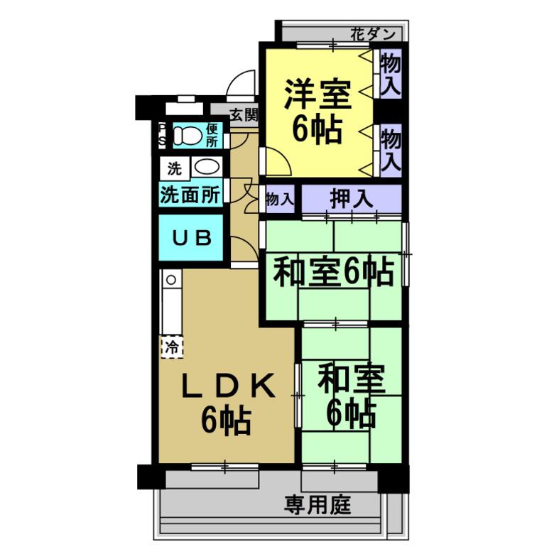 ヴェルデにしの台(3LDK/2階)の間取り写真