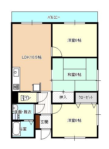 グランヴィア橋本(3LDK/3階)の間取り写真