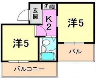 アメニティ東神戸(2K/4階)の間取り写真