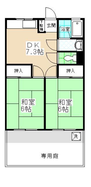 アメニティメゾン水元(2DK/1階)の間取り写真