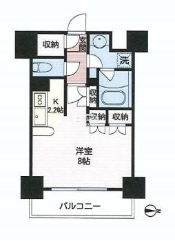 エコロジー大井町レジデンス(ワンルーム/6階)の間取り写真