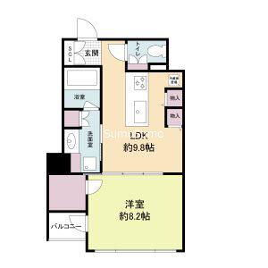 RIDGE北堀江(1LDK/5階)の間取り写真