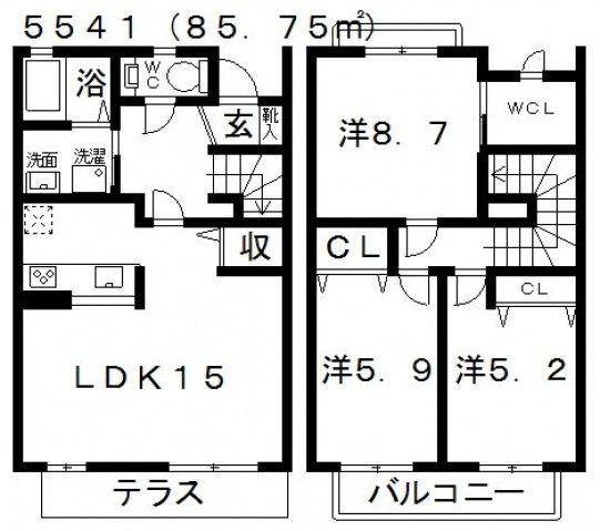 アコール ドウ(3LDK/1階)の間取り写真