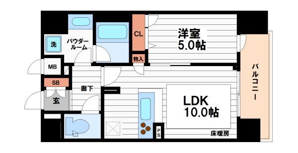 IBC RESIDENCE ウエスト(1LDK/11階)の間取り写真