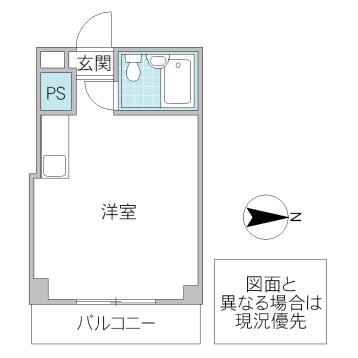 レスカールマンション 第II(ワンルーム/6階)の間取り写真