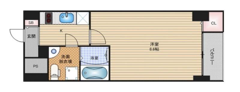 YMK NANBA(1K/10階)の間取り写真
