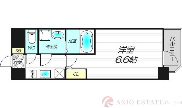 東三国NOAH(1K/8階)の間取り写真