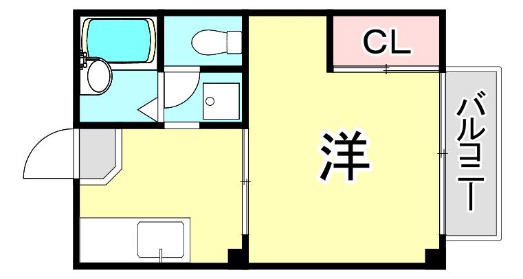 コスモハイツらん(1DK/2階)の間取り写真