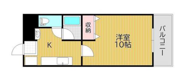 ESPACE国体町 102(1K/1階)の間取り写真
