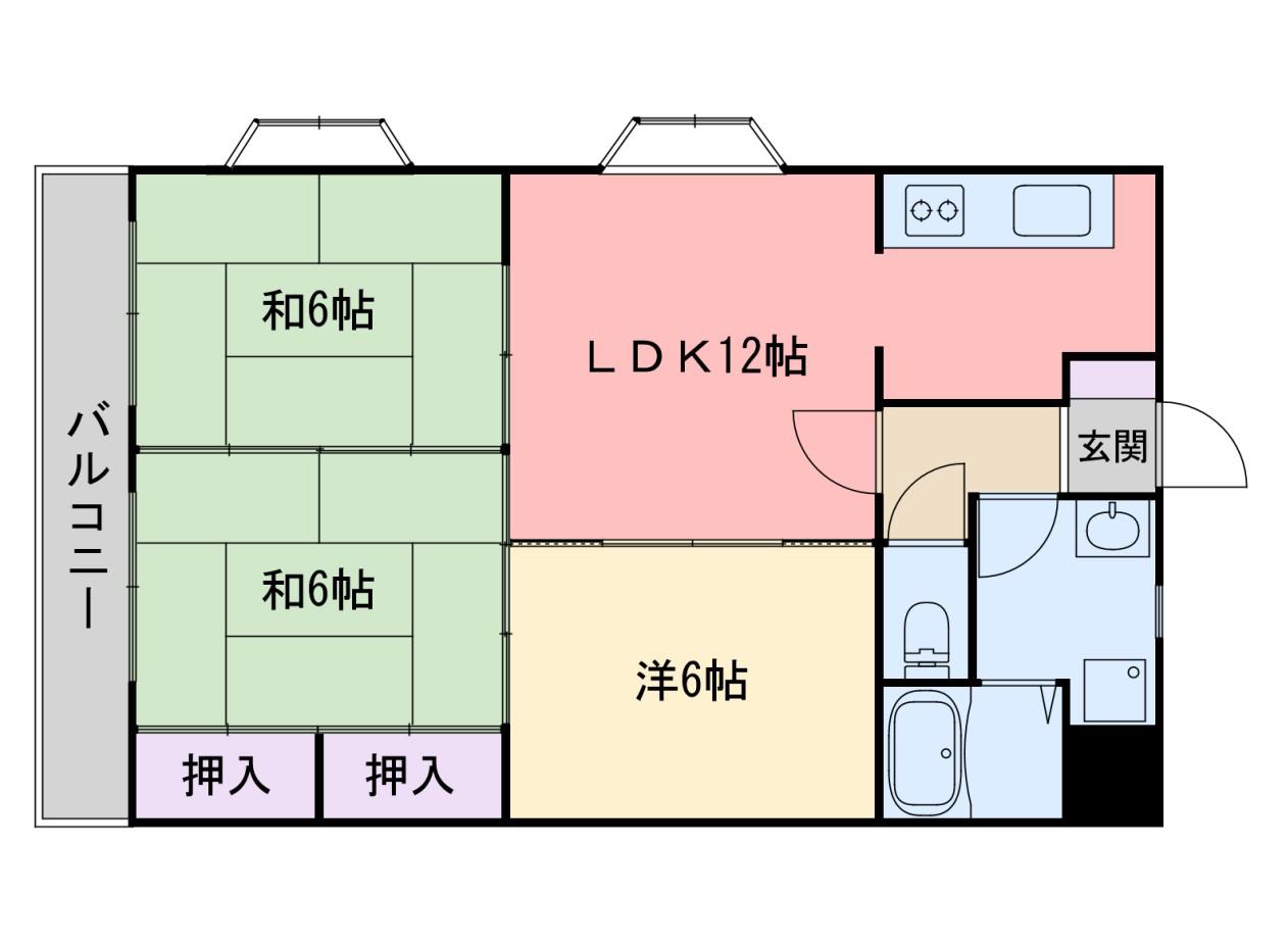 フィネスIV(3LDK/5階)の間取り写真