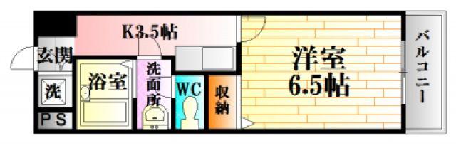 スターライツ北斗(1K/3階)の間取り写真