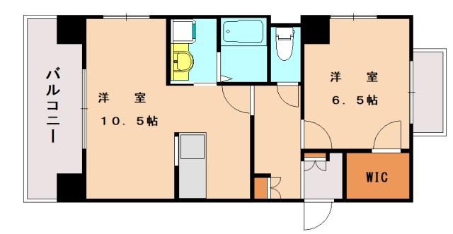 ヘリオス(1LDK/6階)の間取り写真