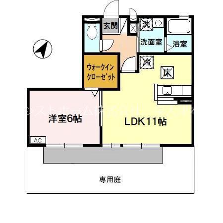 シャイニーパーク(1LDK/2階)の間取り写真