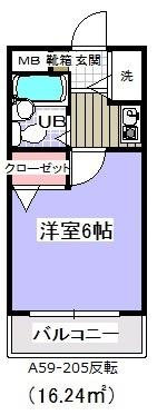 サンネコザネ(1K/2階)の間取り写真
