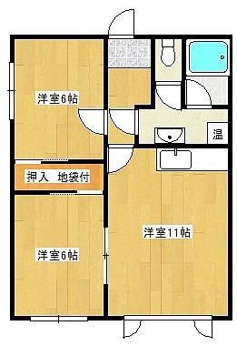 ハイツM-2(2LDK/2階)の間取り写真