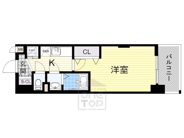 LUXE新大阪α(1K/8階)の間取り写真