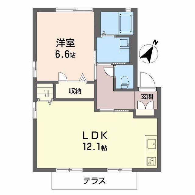 メゾンユリア(1LDK/1階)の間取り写真