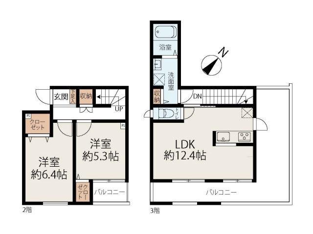 メゾン須磨離宮前(2LDK/2階)の間取り写真