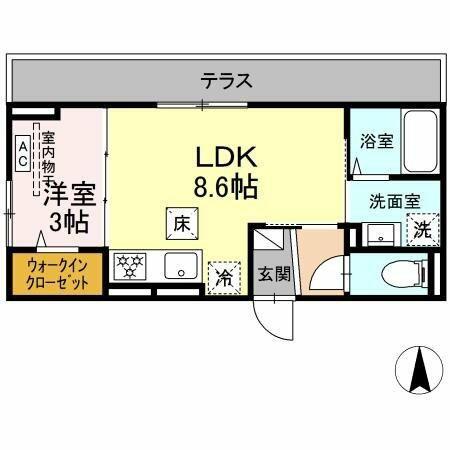 D PAINA松見町(1LDK/2階)の間取り写真