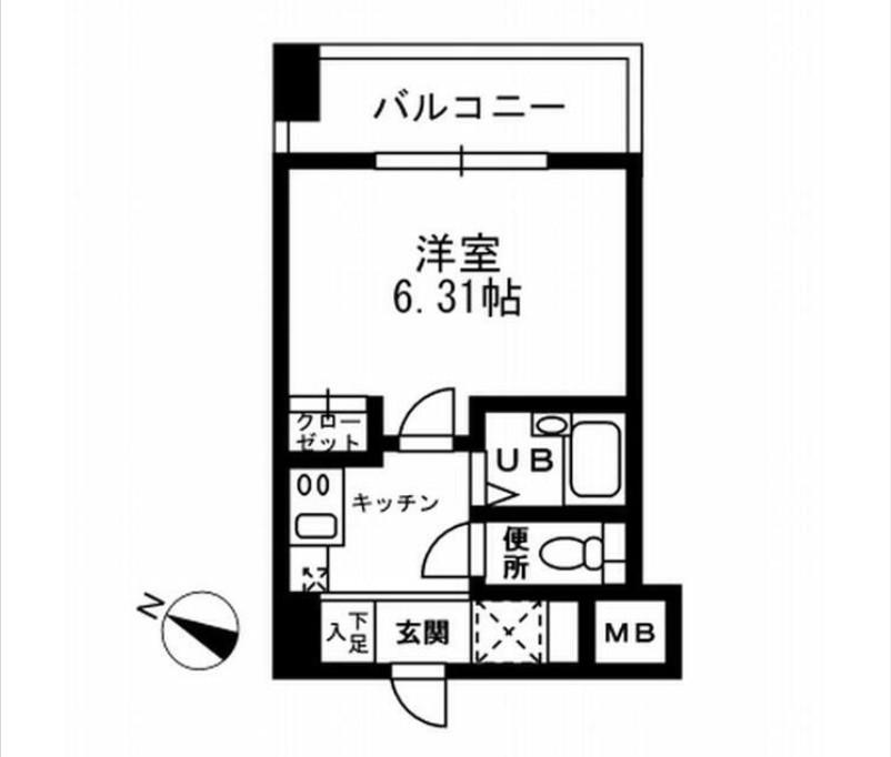 レジディア三越前(1K/2階)の間取り写真