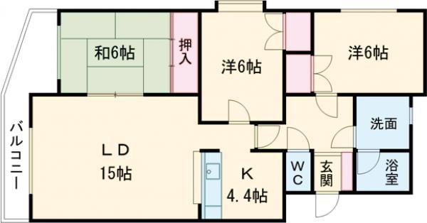 リンクス ファーストビル(3LDK/1階)の間取り写真