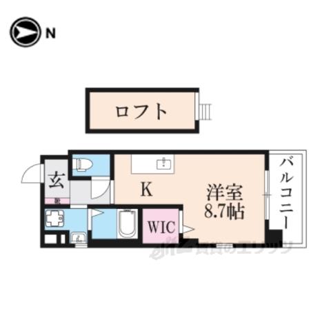 ラフィーネ伊丹Ⅴ(ワンルーム/3階)の間取り写真