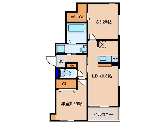 IL MIO CORTE高殿(1SLDK/3階)の間取り写真
