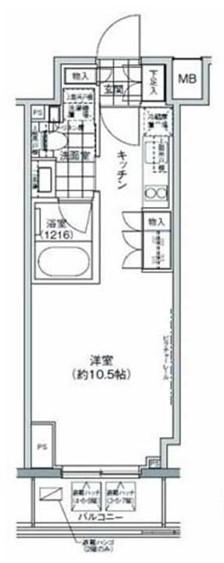 パークハビオ上野3丁目(ワンルーム/4階)の間取り写真