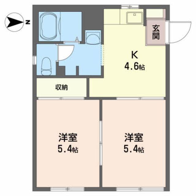 シティーハイツ高松(2K/1階)の間取り写真