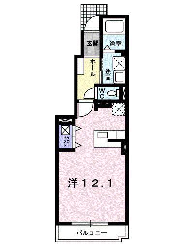 サンモール(ワンルーム/1階)の間取り写真