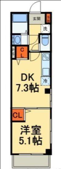 REGULUS本大久保(1DK/2階)の間取り写真