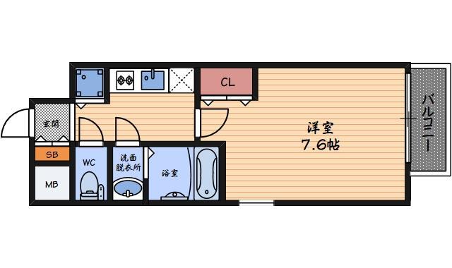 レジュールアッシュ福島フィノ(1K/5階)の間取り写真