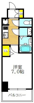 スワンズシティ大阪クレアスト(1K/9階)の間取り写真