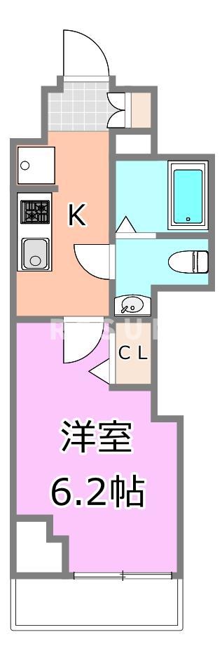 GENOVIA 西千葉(1K/6階)の間取り写真