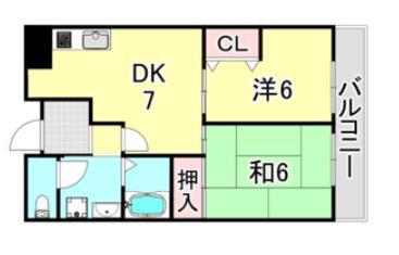 サウサリートコウベ(1LDK/5階)の間取り写真