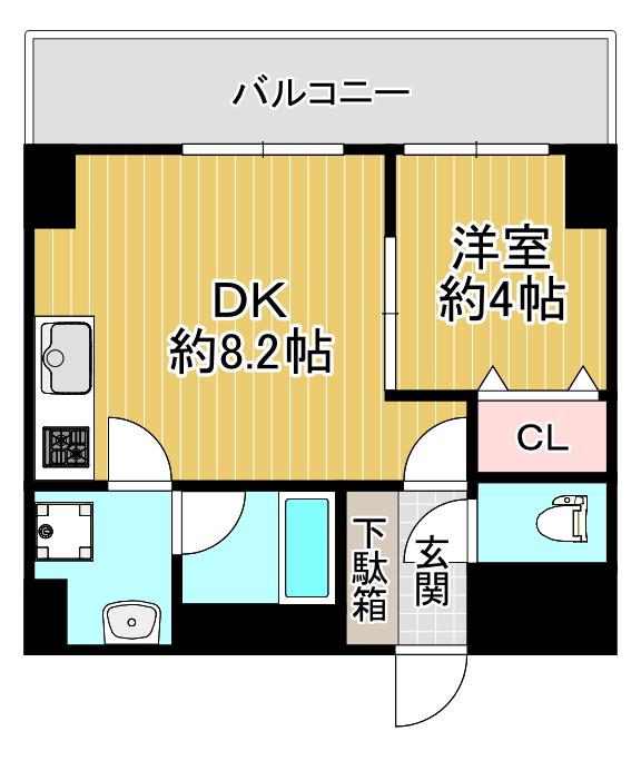 LUVIAS堺(1DK/5階)の間取り写真