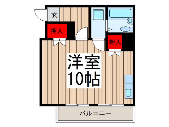 オアシス吉敷(ワンルーム/3階)の間取り写真