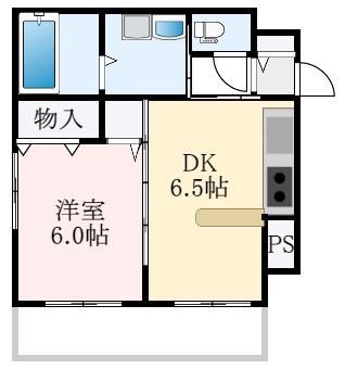 ベルメゾン(1DK/3階)の間取り写真