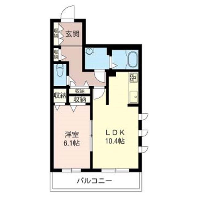 FLORA MANSION(1LDK/2階)の間取り写真