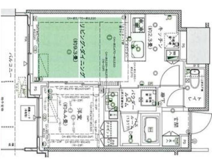 シティタワー大阪本町(1LDK/22階)の間取り写真