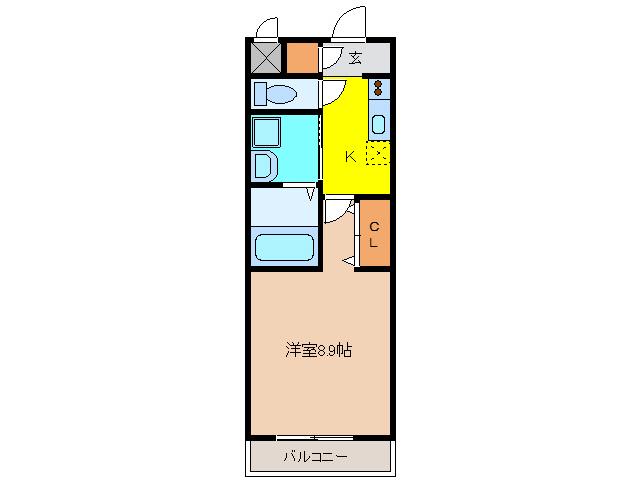 アヴァンセ ナゴネ(1K/2階)の間取り写真