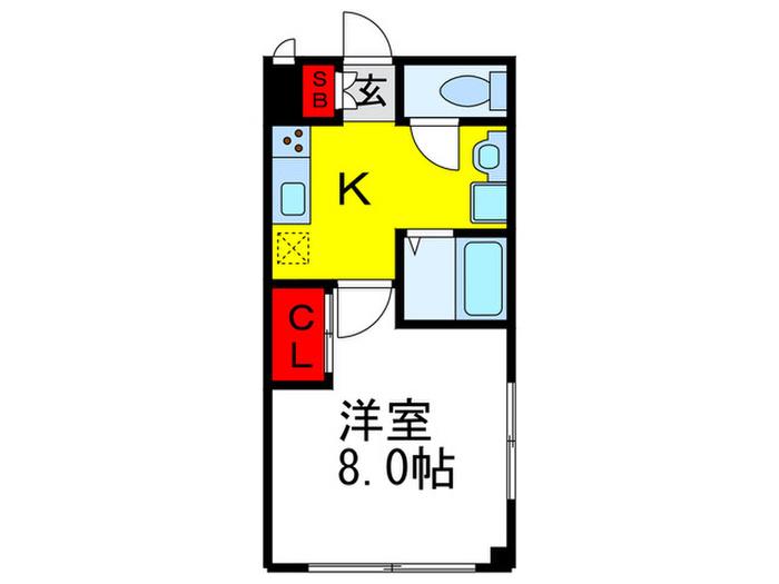 コスモスハイツ(1K/1階)の間取り写真