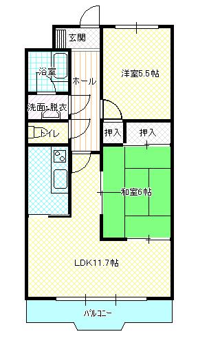 アモ末広(2LDK/3階)の間取り写真