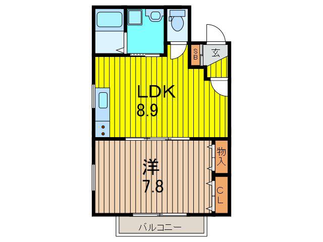 グリーングラン(1LDK/1階)の間取り写真