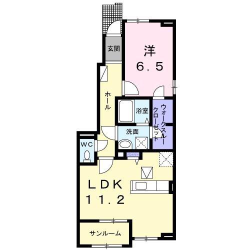 京成千原線 学園前駅(千葉) 徒歩7分 2階建 築6年(1LDK/1階)の間取り写真