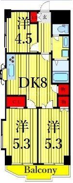 サンレガーロ葛西(3DK/10階)の間取り写真